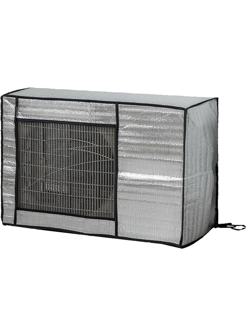 2 قطعة غطاء مكيف هواء مقاوم للماء - غطاء وحدة تكييف خارجي من البوليستر مع رقاقة ألمنيوم للحماية من الشمس والغبار - Image 1